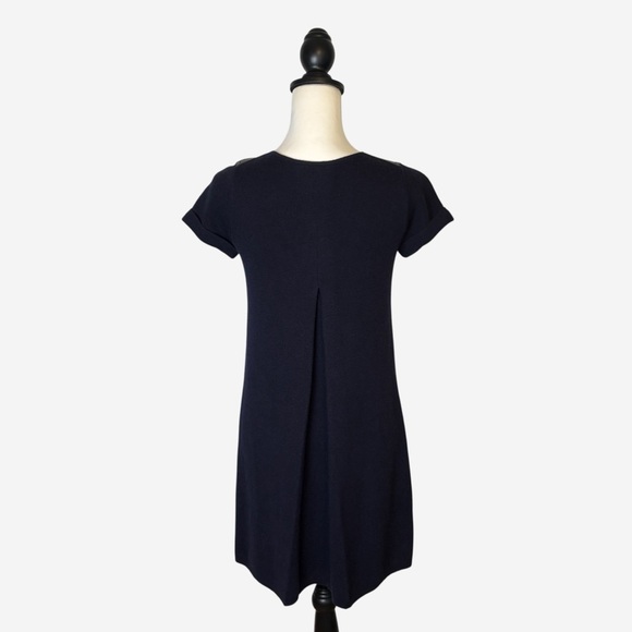 Massimo Dutti Wool Blend Mini Dress With Leather Details - Picture 6 of 15